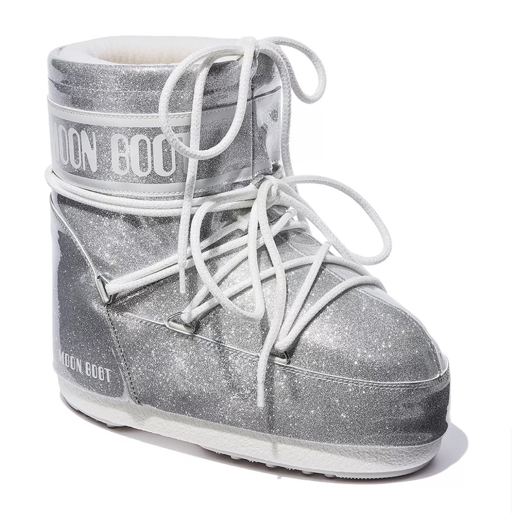 MOON BOOT ICON LOW - SILVER GLITTER (Size 5.5-7.5 Women) LIMITED EDITION